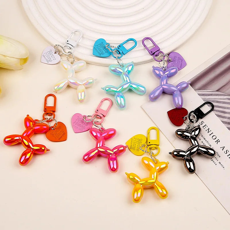 Porte-clés en Résine Chien Ballon Coloré – Accessoire Amusant pour Clés, Sacs et Téléphone