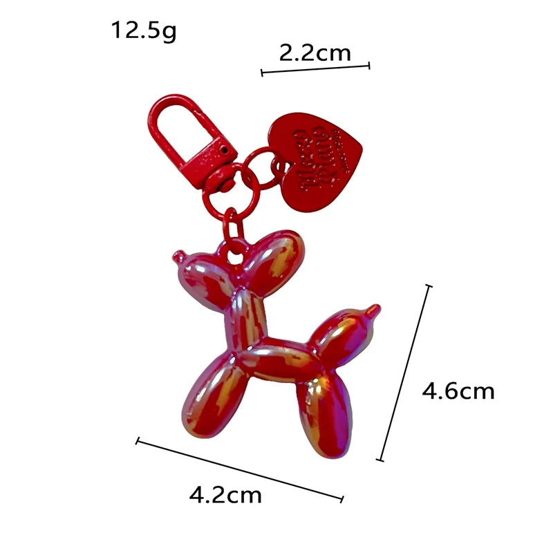 Porte-clés en Résine Chien Ballon Coloré – Accessoire Amusant pour Clés, Sacs et Téléphone