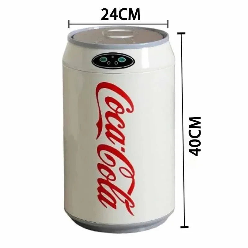 Poubelle à induction ronde automatique 24x40 cm – Ouverture sans les mains plastique argenté pour cuisine et usage intérieur