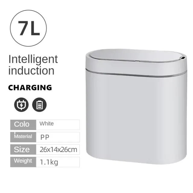 Poubelle à capteur intelligent 8L pour cuisine et salle de bain – compacte et étanche