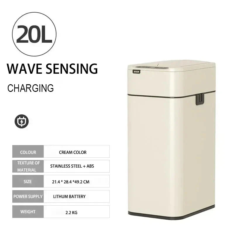 Poubelle de cuisine 20L en acier inoxydable avec capteur mains libres – Design élégant et compact