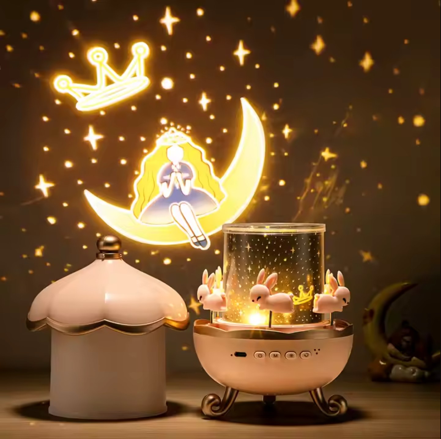 Projecteur de Nuit Amélioré avec 12 Thèmes et Connectivité Bluetooth – Lumière Apaisante pour Enfants