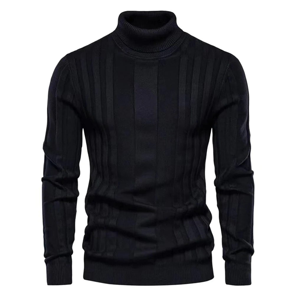 Pull Col Roulé Ajusté pour Homme en Maille Slim - Idéal pour l'Hiver