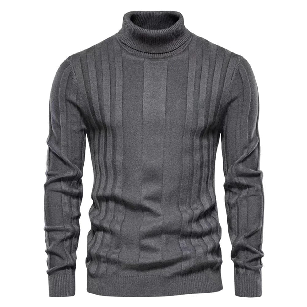Pull Col Roulé Ajusté pour Homme en Maille Slim - Idéal pour l'Hiver