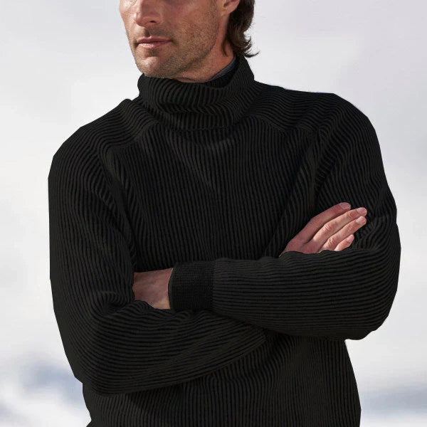 Pull Col Roulé Doux pour Homme en Tricot Côtelé – Idéal pour l'Hiver