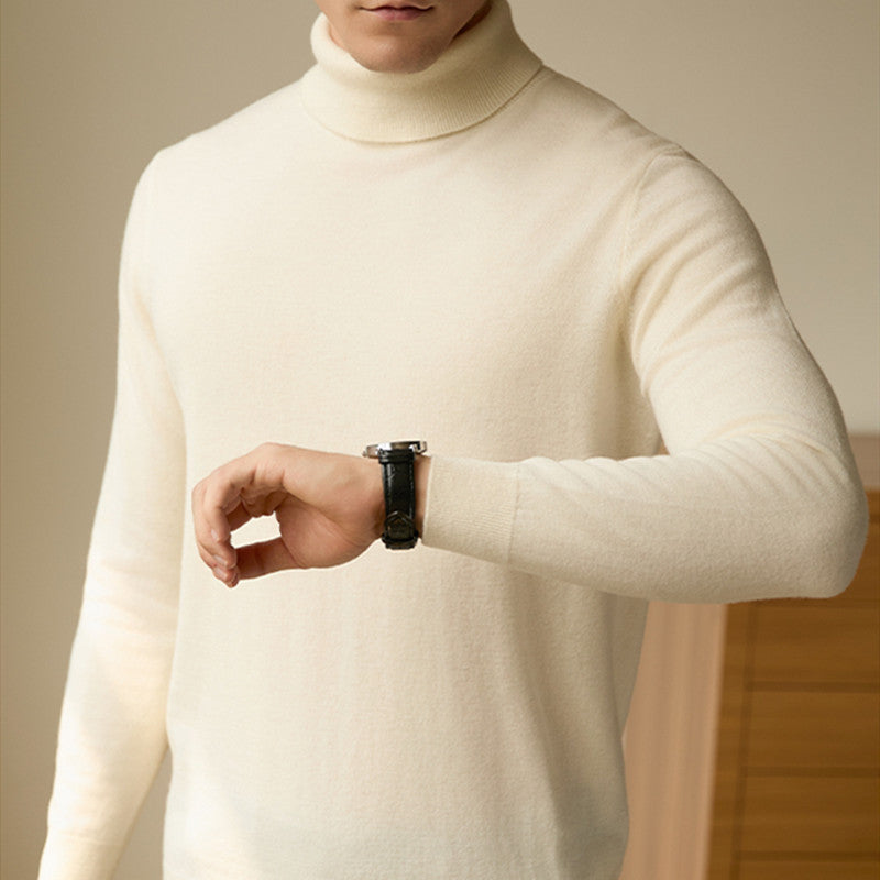 Pull Homme Slim en Laine 100% à Col Roulé - Confort Optimal et Élégance pour Saisons Froides