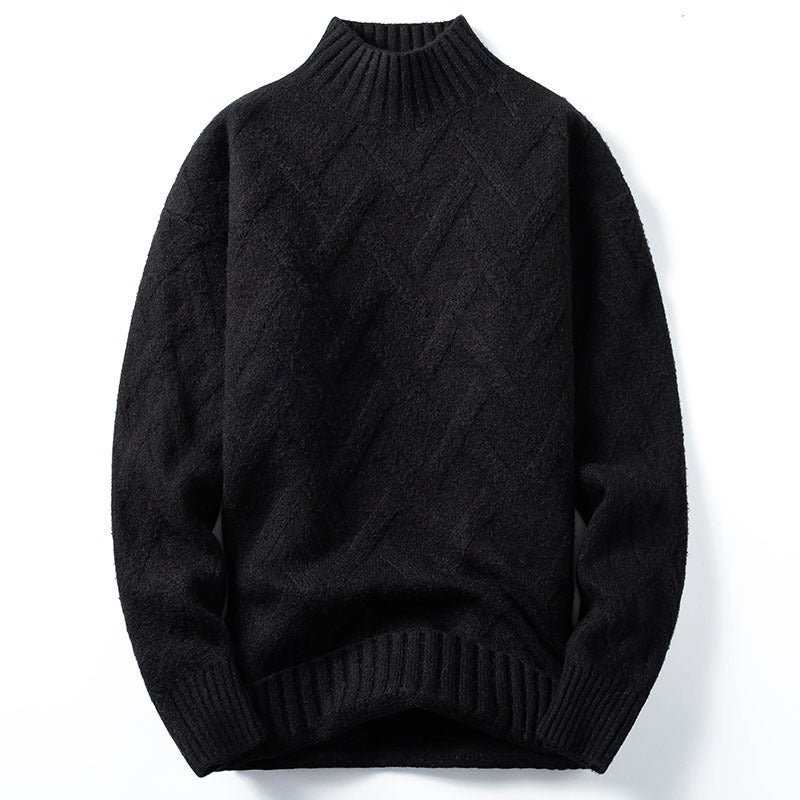 Pull Homme à Col Roulé Ample en Tricot – Confortable et Décontracté pour l'Automne et l'Hiver