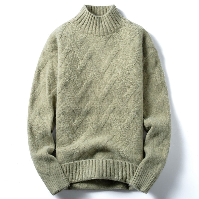 Pull Homme à Col Roulé Ample en Tricot – Confortable et Décontracté pour l'Automne et l'Hiver