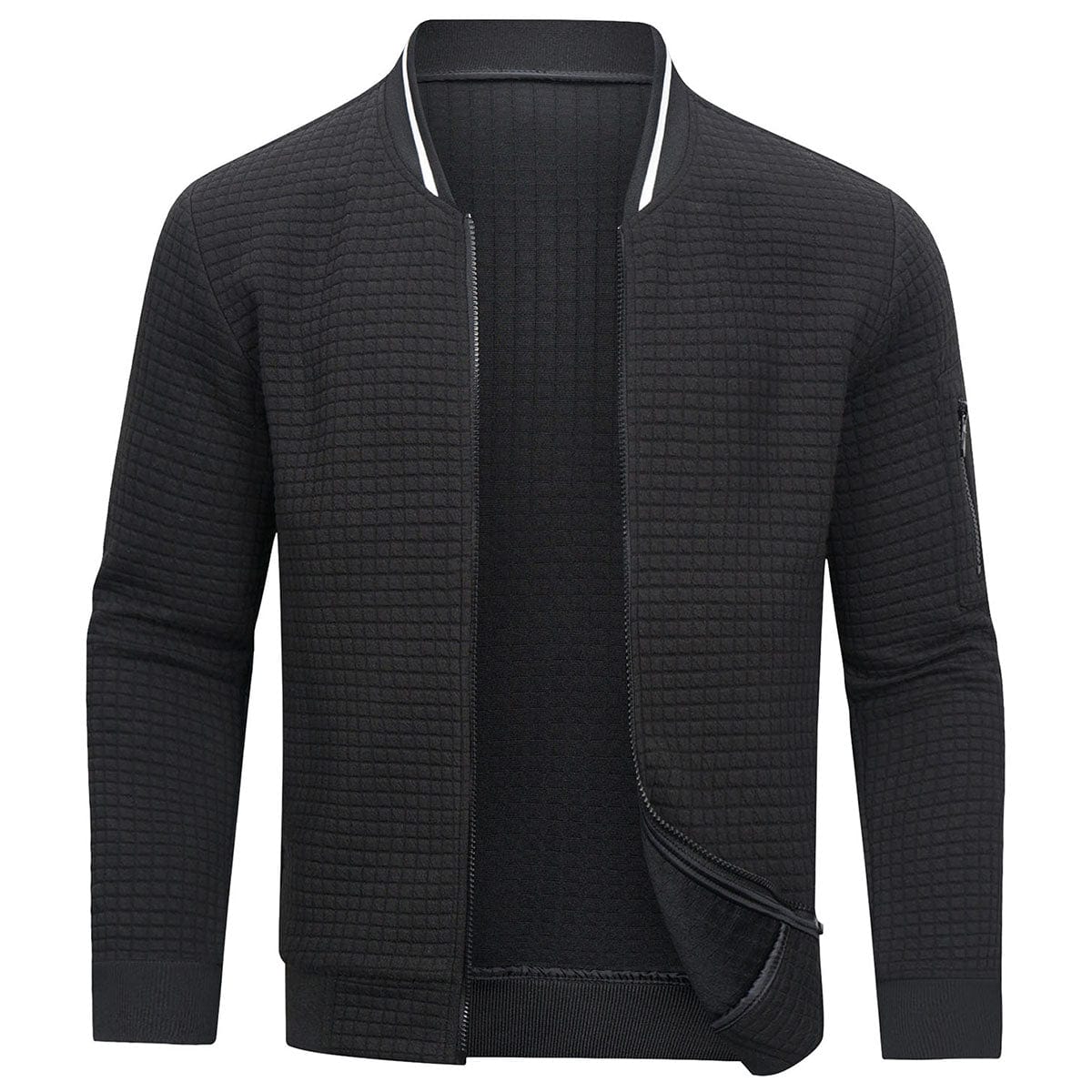 Pull Zippé pour Hommes en Tricot - Style Bomber, Confortable et Chaud pour l'Hiver