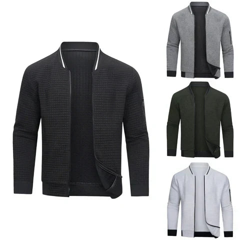 Pull Zippé pour Hommes en Tricot - Style Bomber, Confortable et Chaud pour l'Hiver
