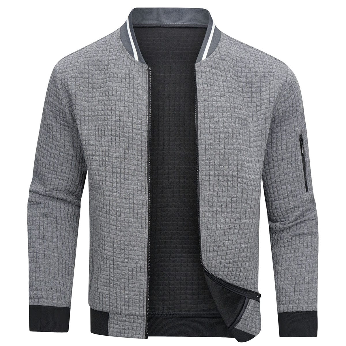 Pull Zippé pour Hommes en Tricot - Style Bomber, Confortable et Chaud pour l'Hiver
