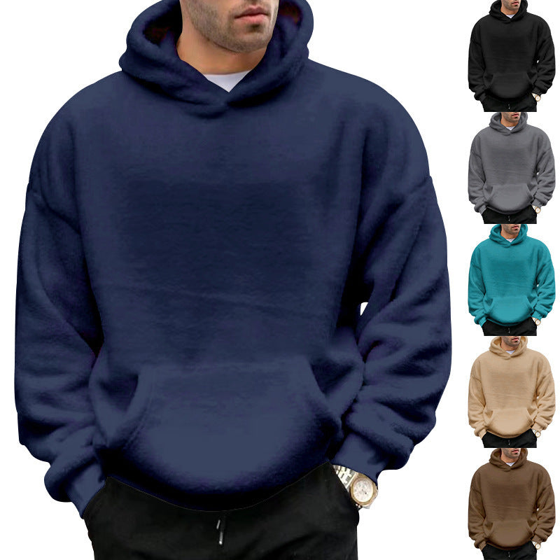 Pull à Capuche Doux pour Hommes en Velours Double Face – Décontracté et Confortable 1