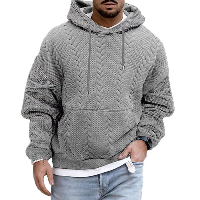 Pull à Capuche Torsadé pour Hommes – Confort et Style Décontracté