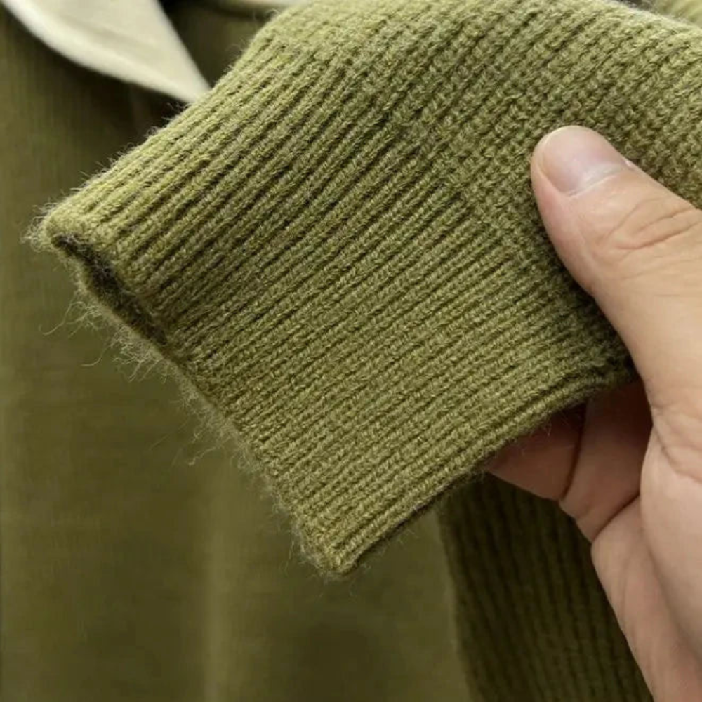 Pull à demi-fermeture éclair pour hommes - Col montant en tricot décontracté