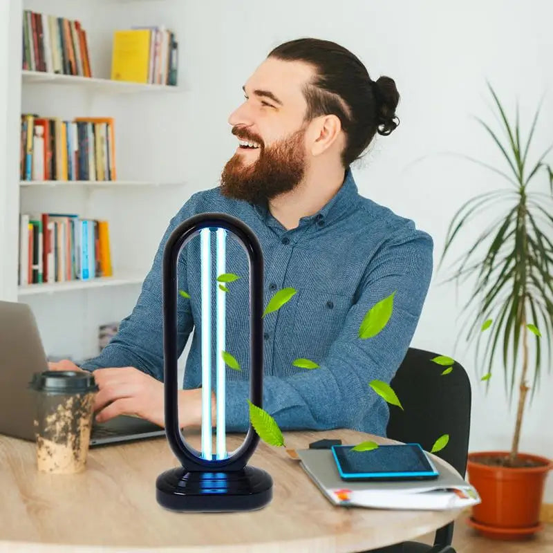 Purificateur d'Air UV Élégant avec Fonction Lampe – Purification Efficace pour Espaces de Vie Sains, Design Compact et Silencieux