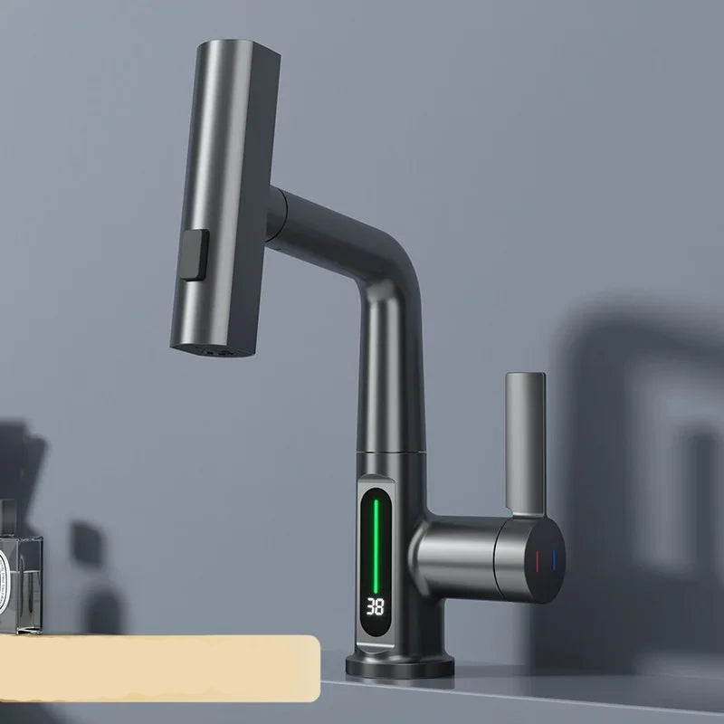 Robinet de Cuisine avec Affichage LED de Température et Contrôle Eau Chaude/Froide