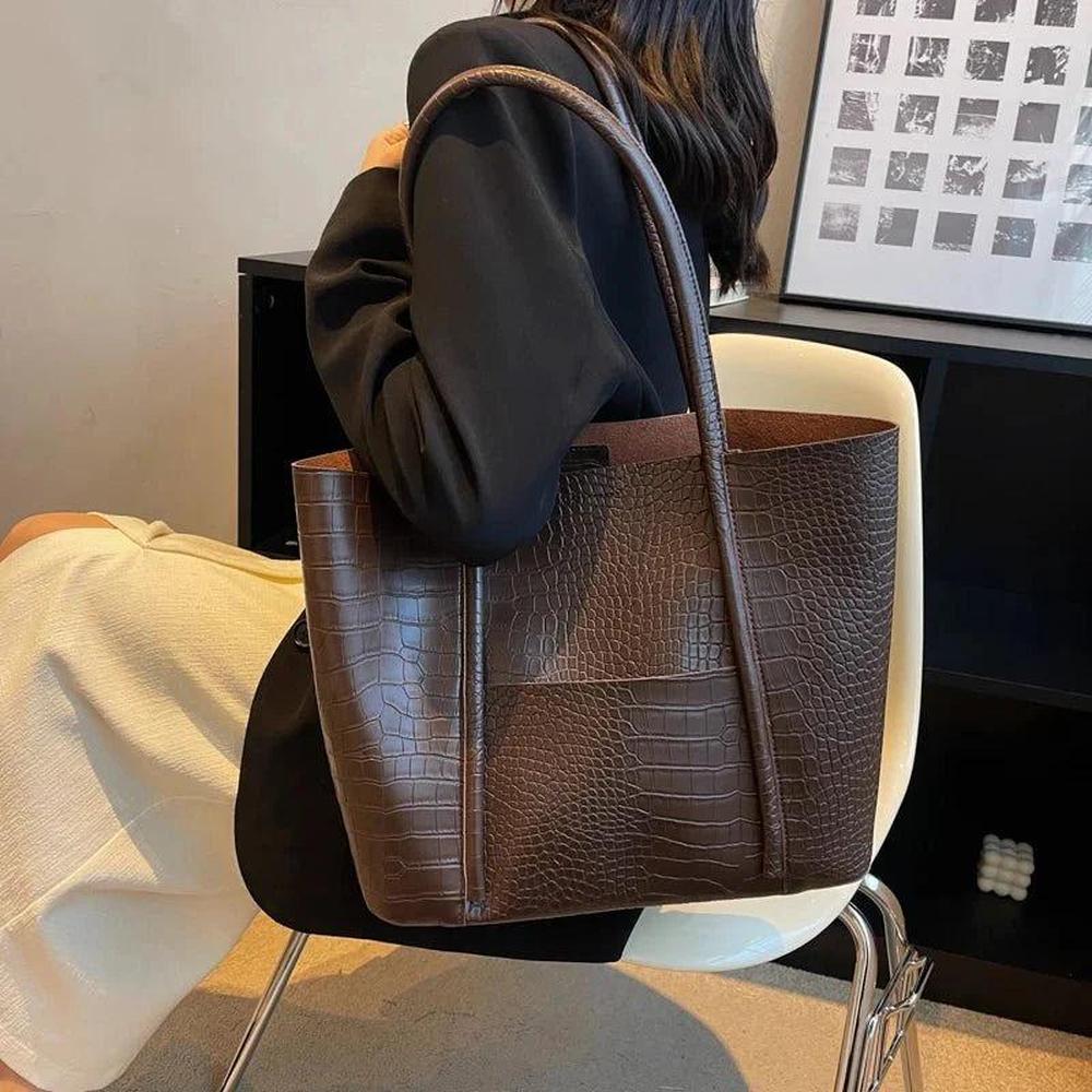 Sac à main en Croco Femme - Élégant et Pratique, Dimensions 38x28x13 cm, Intérieur Spacieux et Compartiments Organisés