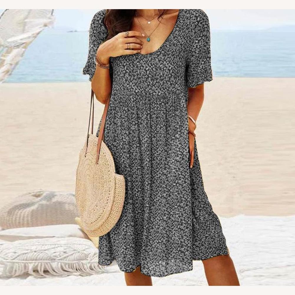 Women's Midi Dress Floral Print – Elegant, Comfortable and Versatile for All Occasions