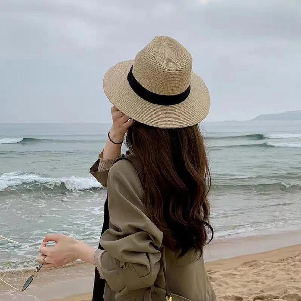 Chapeau de Paille Panama Élégant pour Homme et Femme - Protection Solaire Légère, Taille 56-60 cm, Accessoire d'Été Chic