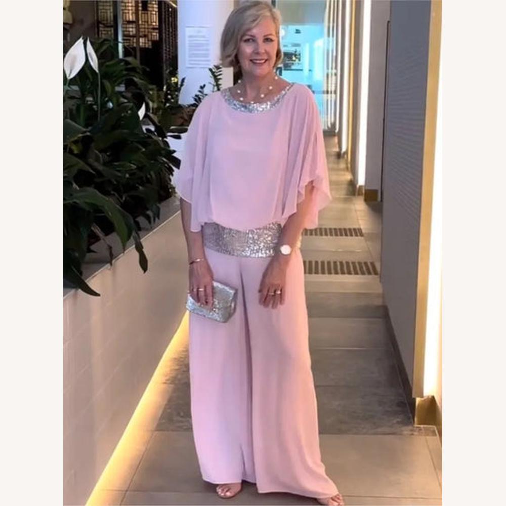 Combinaison Femme Chic à Sequins avec Pantalon Large pour Mariage et Soirées Élégantes