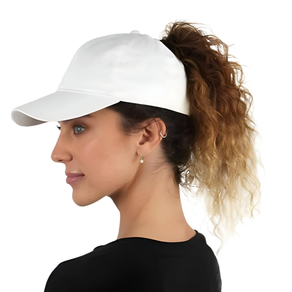 Women's Elegant Ponytail Cap with Back Opening - Comfortable and Practical for Tied Hair