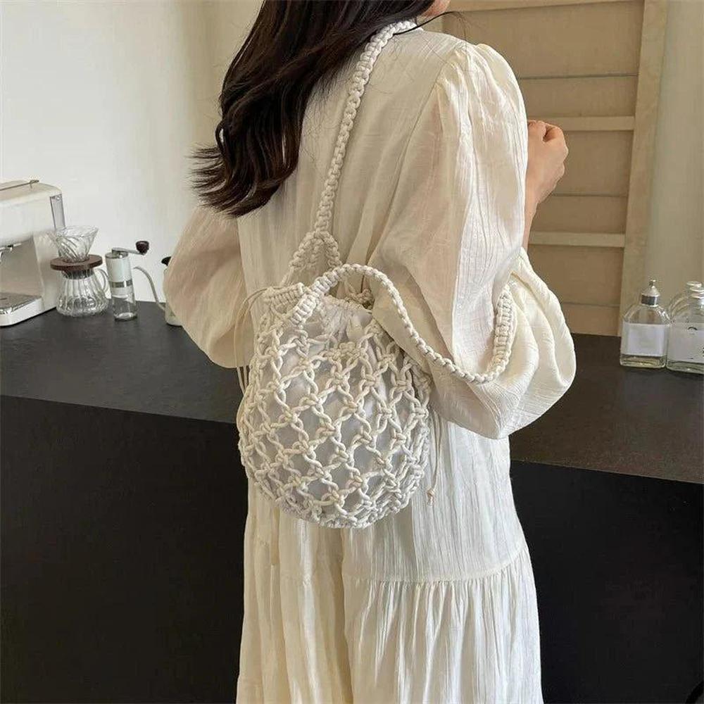 Elegant Macrame Bag - 20 cm Width, 25 cm Height, Ideal for Bohemian Style and Everyday Use