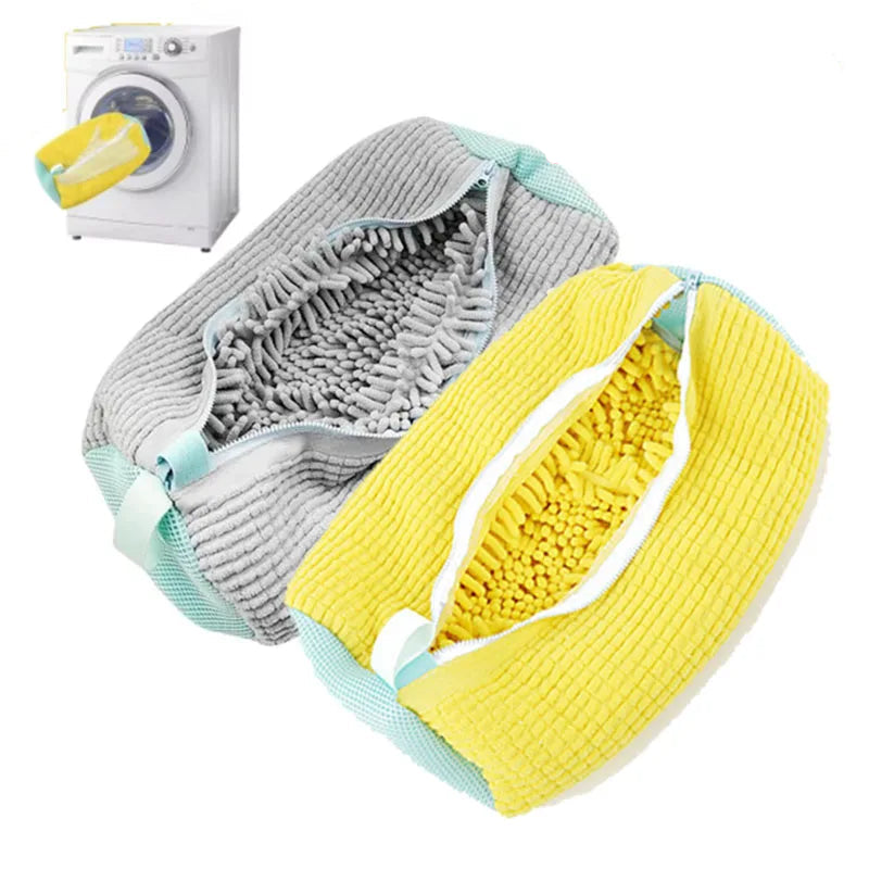 Sac de Lavage pour Chaussures en Nylon Polyester avec Fermeture Éclair – Léger et Durable, Idéal pour Voyage et Entretien