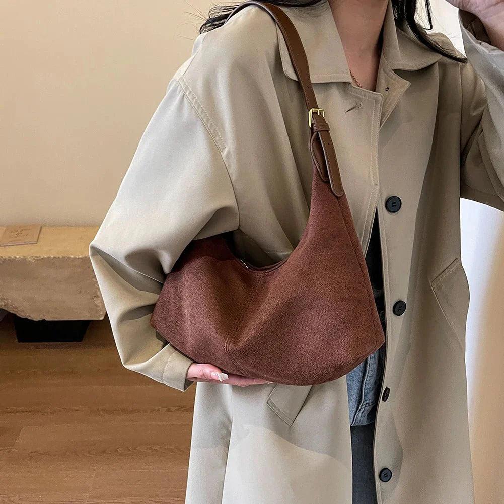 Sac à Main en Velours Femme avec Sangle Réglable – Sac Hobo Élégant et Polyvalent pour Toutes les Occasions