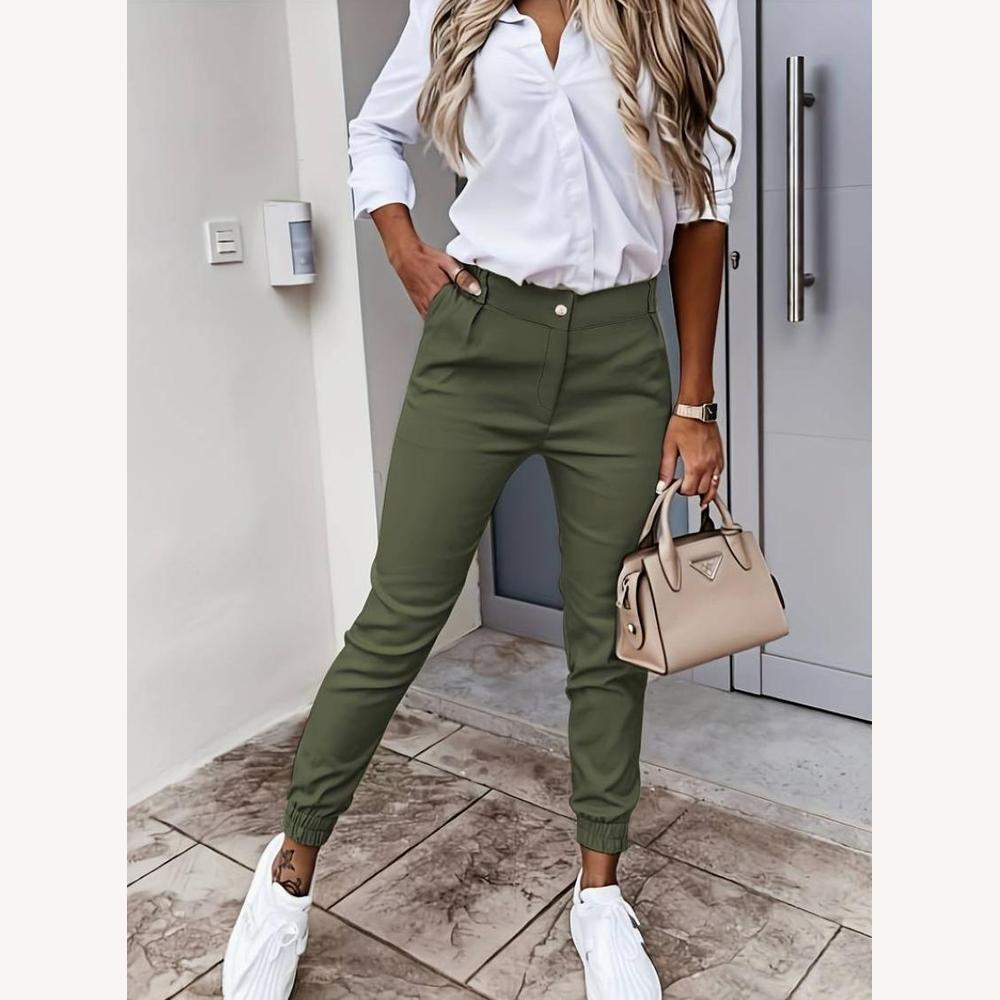 Pantalon Fluide Femme Léger et Élégant en Kaki, Noir et Vert – Confort et Style pour Toutes Occasions
