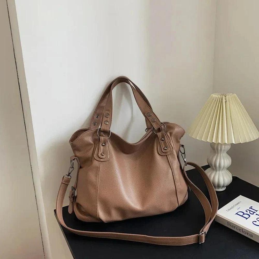 Sac à Main Femme en Cuir Végan Élégant avec Bandoulière Réglable – 5 Couleurs Disponibles, 40x28x11 cm