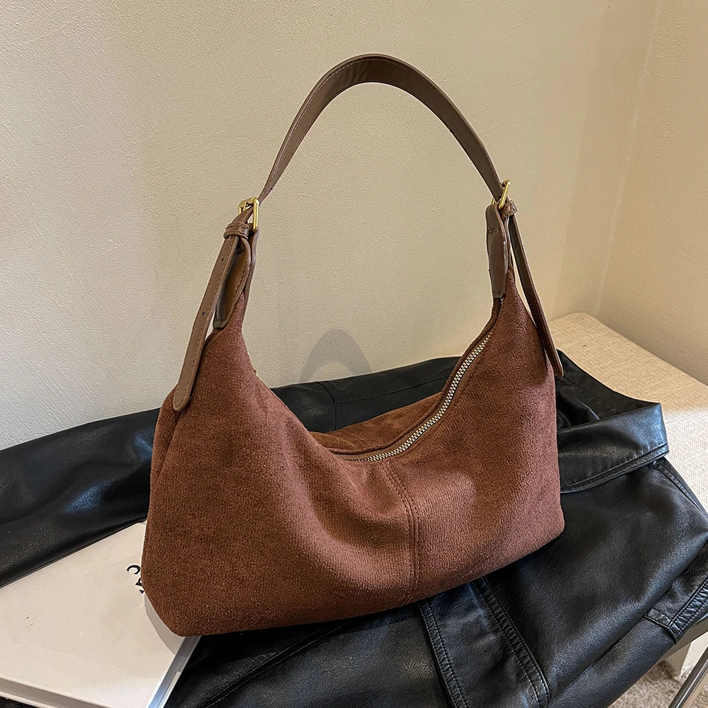 Sac à Main en Velours Femme avec Sangle Réglable – Sac Hobo Élégant et Polyvalent pour Toutes les Occasions