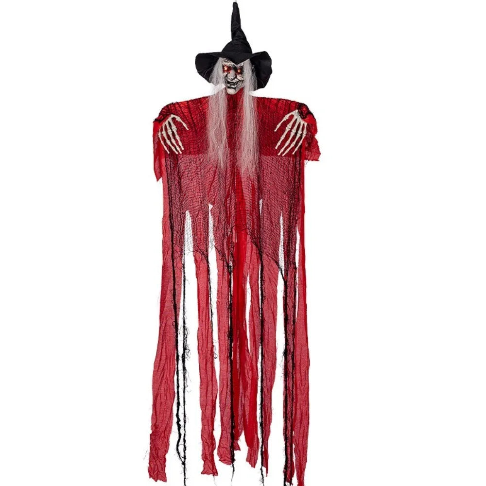 1.8 m Animated Witch with Light-Up Eyes and Sound Activated Sounds – Indoor and Outdoor Halloween Decoration