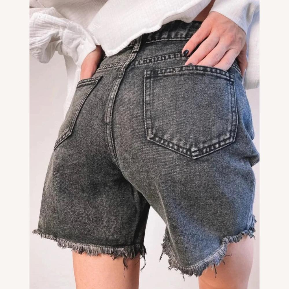 Short en Coton Taille Haute pour Femme – Confort Optimal, Coupe Ajustée, Disponible en Noir et Bleu Clair, Tailles S à XL