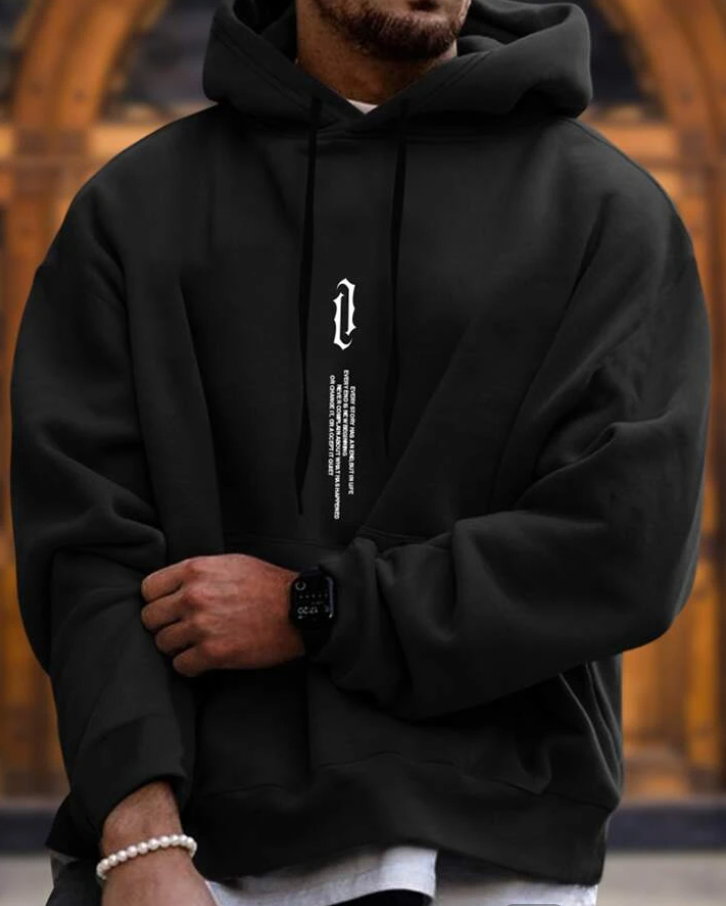 Sweat à Capuche Surdimensionné en Coton Mélangé pour Hommes – Confort et Style Urbain