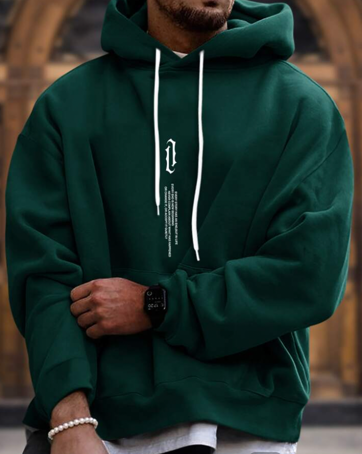 Sweat à Capuche Surdimensionné en Coton Mélangé pour Hommes – Confort et Style Urbain