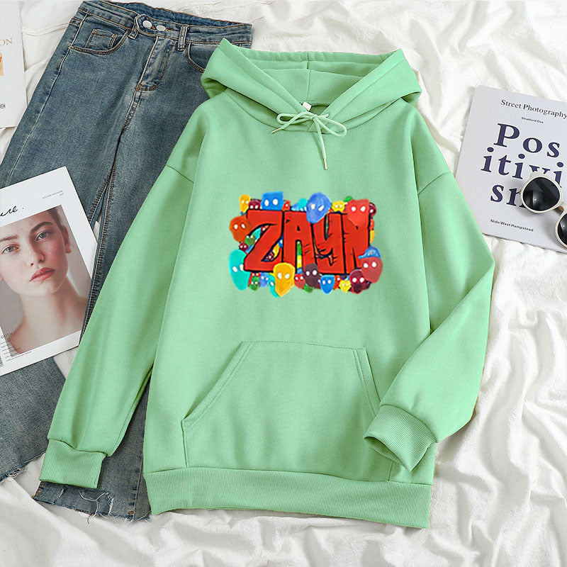 Sweat à Capuche Unisexe en Polaire Polyester avec Imprimé Graphique - Décontracté et Surdimensionné 0