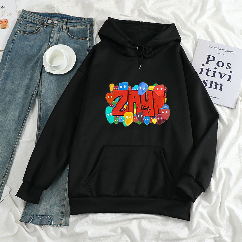 Sweat à Capuche Unisexe en Polaire Polyester avec Imprimé Graphique - Décontracté et Surdimensionné 1