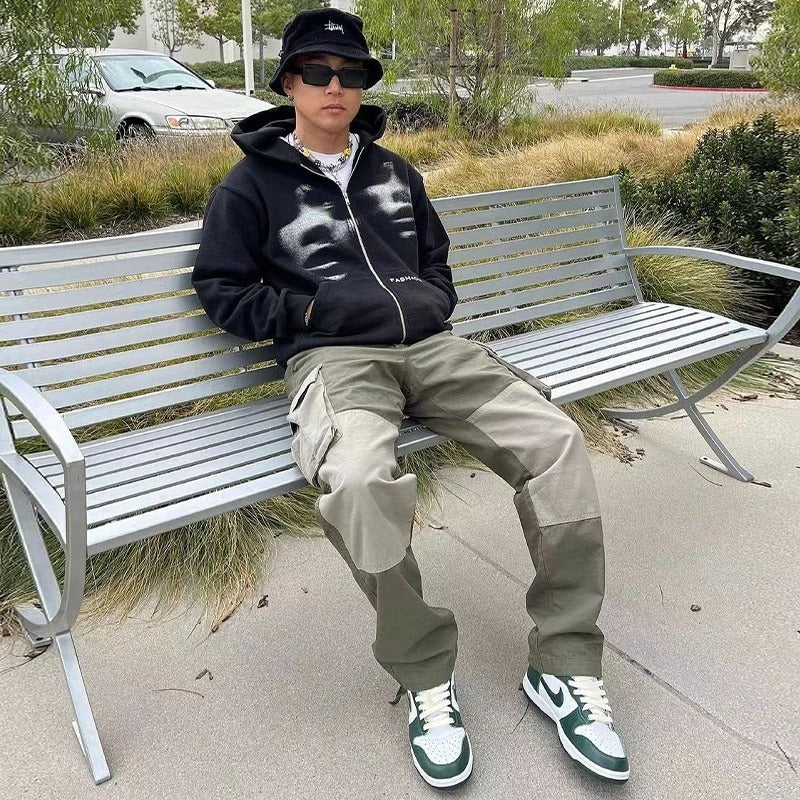 Sweatshirt Zippé Unisexe Oversize en Coton avec Capuche et Imprimé Graphique – Décontracté et Confortable 4