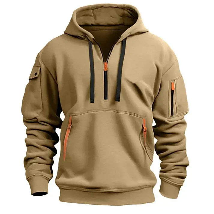 Sweatshirt Zippé à Capuche pour Hommes en Polaire – Confort et Style pour Activités Extérieures