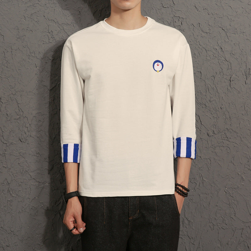 T-shirt Décontracté en Coton pour Hommes - Coupe Boxy avec Détails Rayés 1