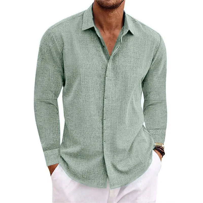 T-shirt à Manches Longues pour Hommes – Haut Ample en Couleur Unie pour Mode Grande Taille
