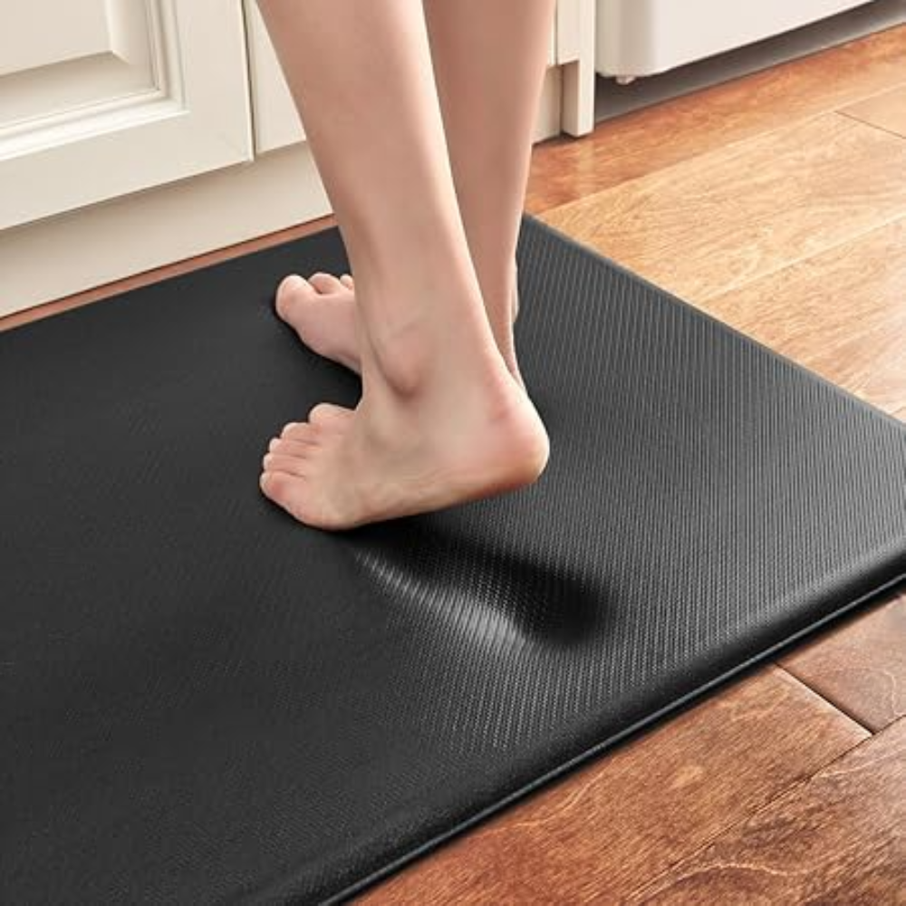 Tapis de Cuisine Ergonomique Antidérapant, Confort Anti-Fatigue en Mousse à Mémoire de Forme – 45x75 cm, Noir, Gris, Beige