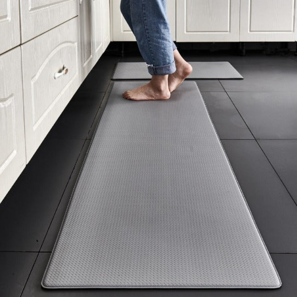 Tapis de cuisine ergonomique antidérapant, mousse à mémoire de forme confort anti-fatigue – 45x75 cm, noir, gris, beige
