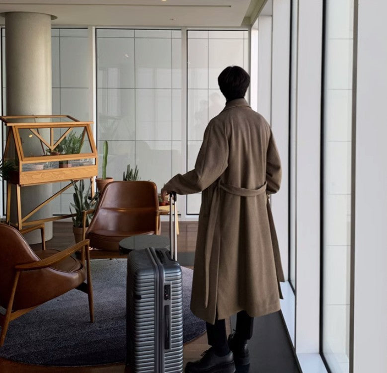 Trench Coat Men’s Wool Loose Fit for Winter - Elegant and Versatile