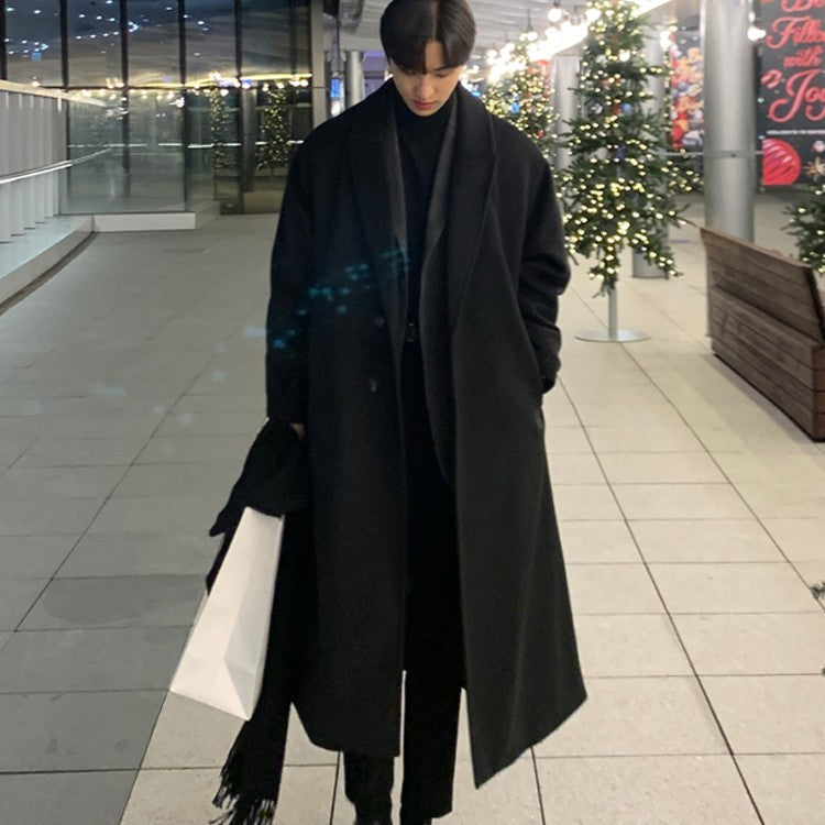 Trench Coat Men’s Wool Loose Fit for Winter - Elegant and Versatile