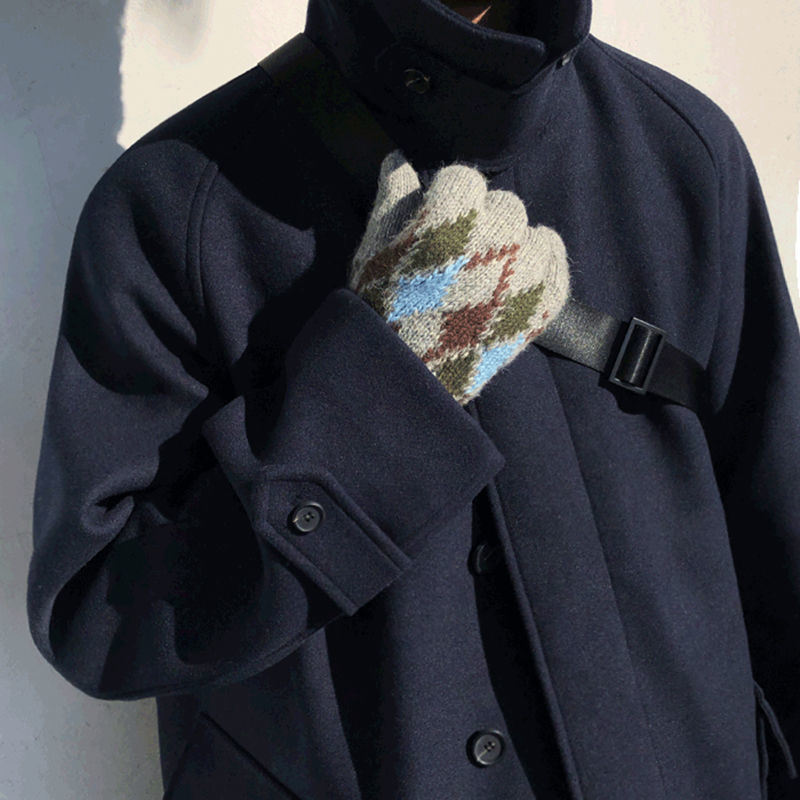 Trench coat oversized for men in polyester - Relaxed fit for autumn and winter