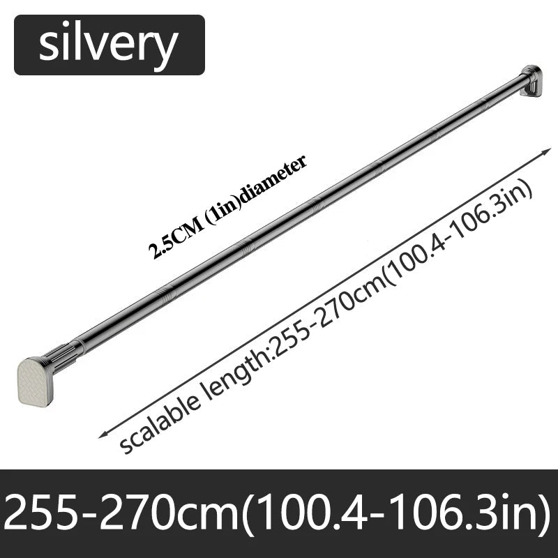 Tringle à Rideau de Douche Réglable en Acier Inoxydable – Poteau Télescopique sans Perçage pour Salle de Bain