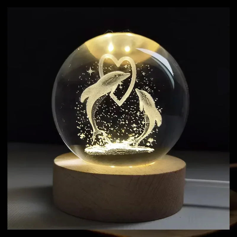 Veilleuse Bébé Personnalisée en Cristal Lumineux avec Alimentation USB – Lampe de Nuit Multicolore pour Enfants et Adultes