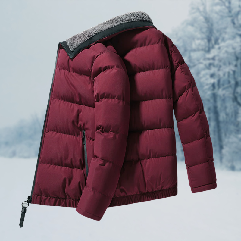 Veste Doudoune Homme avec Doublure Sherpa et Poches Zippées - Idéale pour Temps Froid