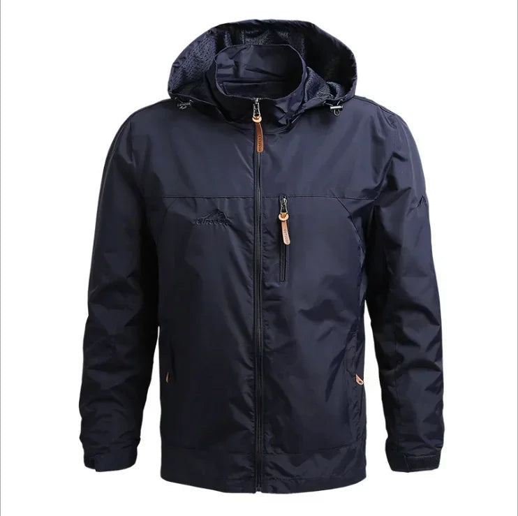 Veste Imperméable Homme avec Capuche – Polyester Windbreaker Jacket for Autumn